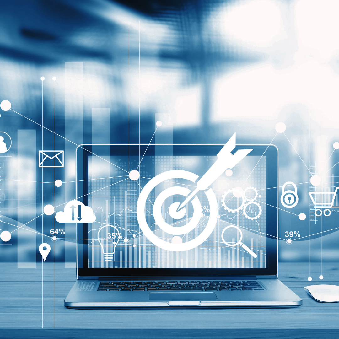 SEO on target on a computer