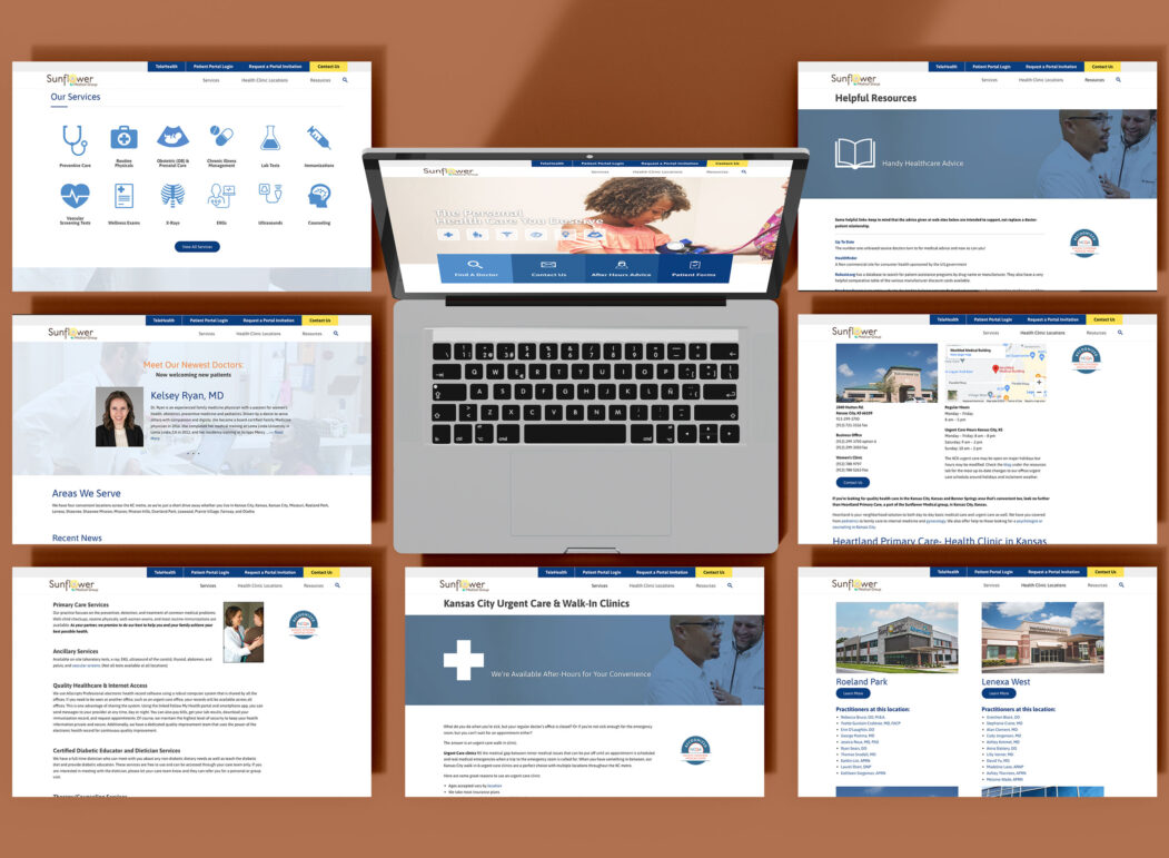 Laptop views of Sunflower Medical Group's website
