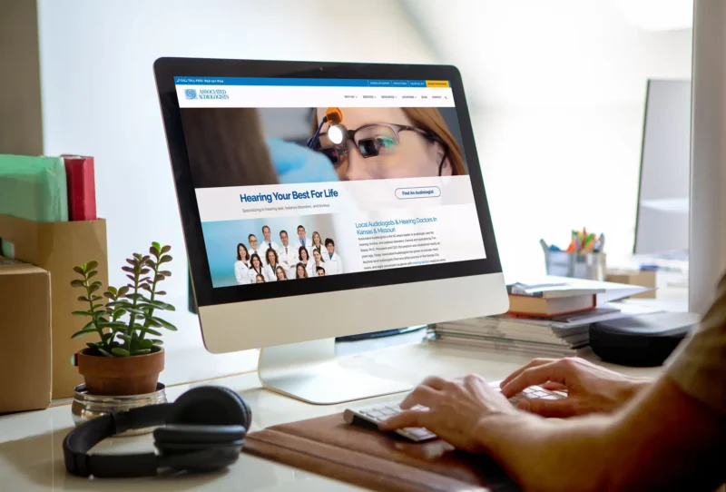Laptop view of Associated Audiologists website