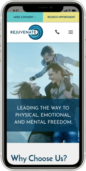 rejuvenate-mobile Mobile view of Rejuvenate's website