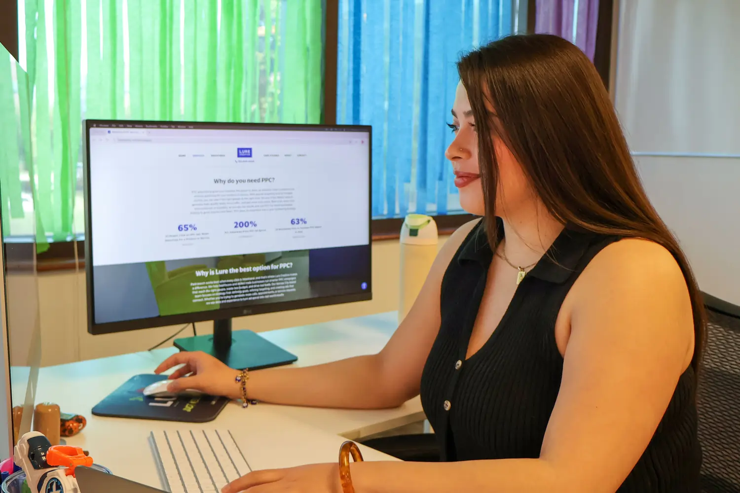 Employee at Lure Creative working on PPC