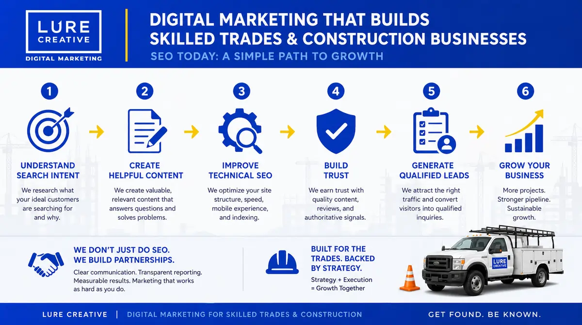 SEO strategies build business for skilled trades and construction from Lure Creative Digital Marketing