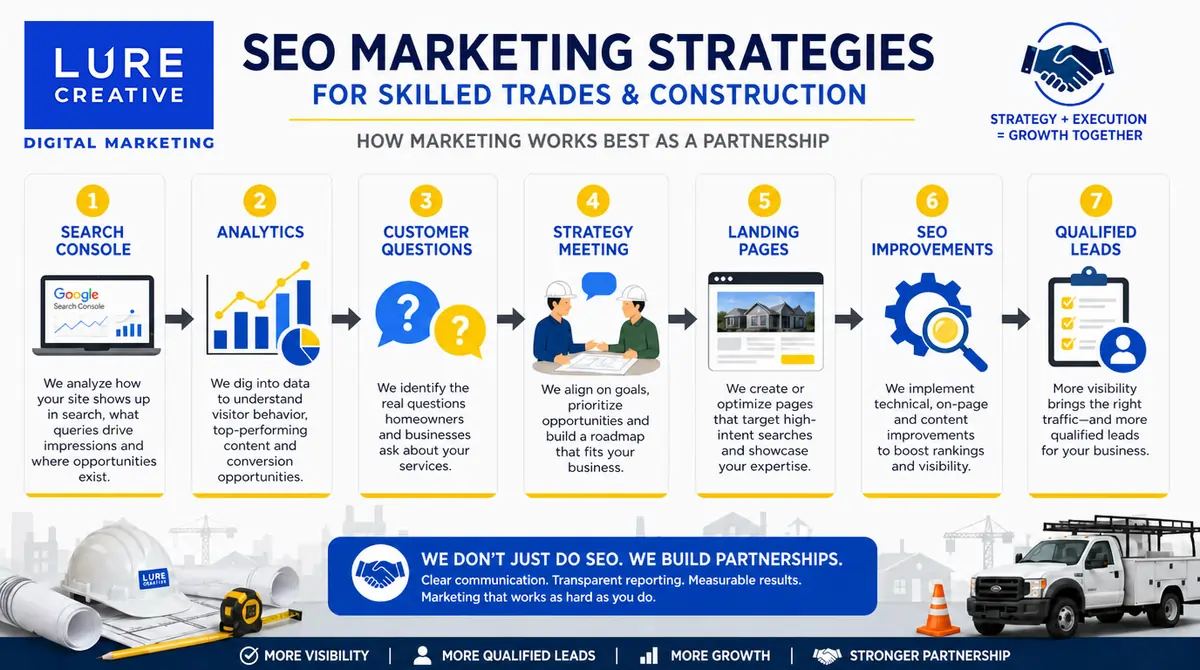 SEO strategies for skilled trades and construction businesses from Lure Creative Digital Marketing