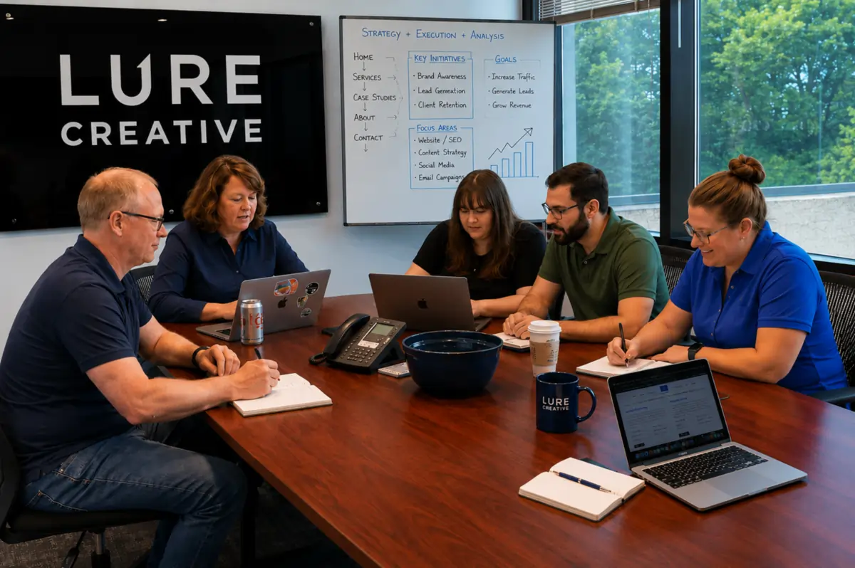 Lure Creative Digital Marketing team SEO strategy meeting