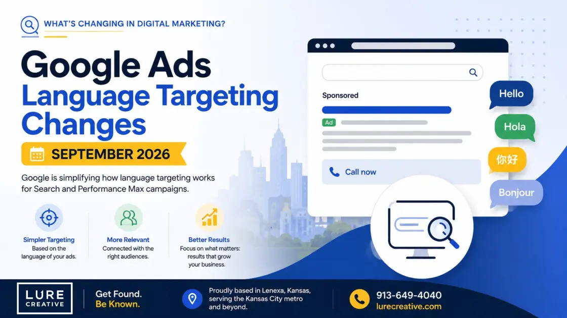 Google Ads Language Target Changes Sept 2026, Lure Creative Digital Marketing